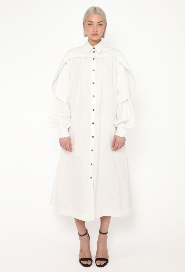 Céline S/S 2017 Tulip-Sleeve Cotton Dress - 3 Céline S/S 2017 Tulip-Sleeve Cotton Dress - 3