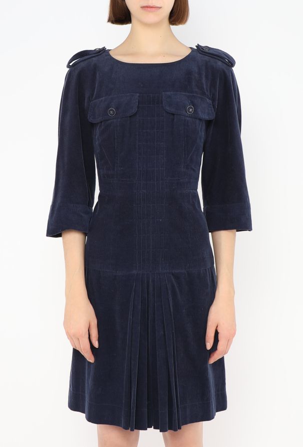Chanel 2013 Corduroy Épaulette Dress - 2