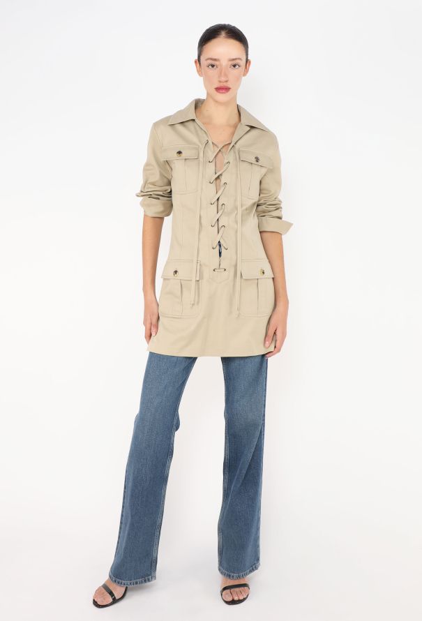 Saint Laurent Resort 2020 Saharan Lace-Up Tunic - 1