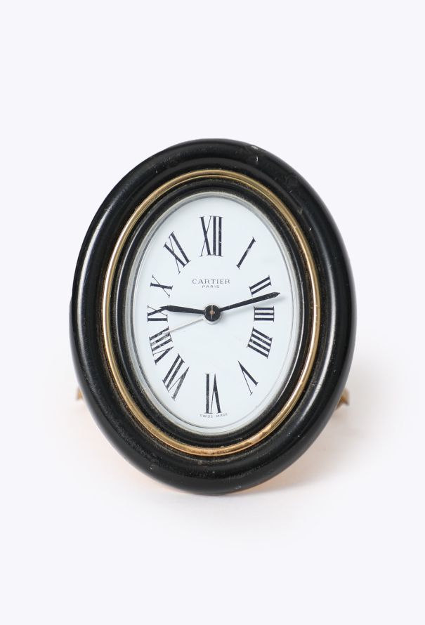 Cartier Vintage 1989 Les Must Baignoire Onyx Enamel Clock - 1