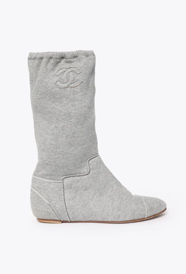 Chanel Resort 2008 Jersey 'CC' Boots - 1