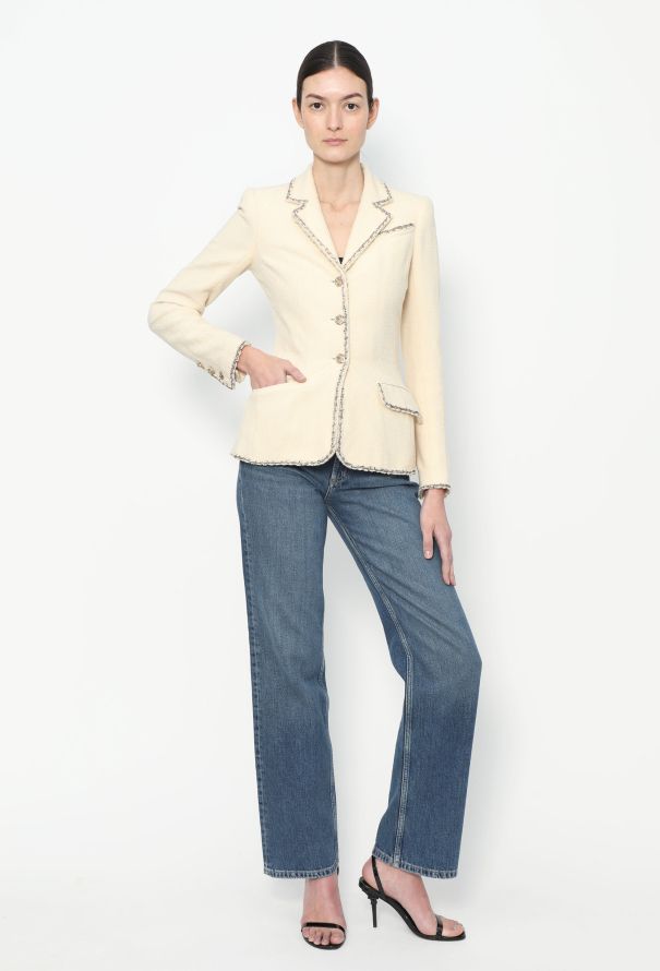 Chanel Lamé Trim Bouclé Jacket - 3