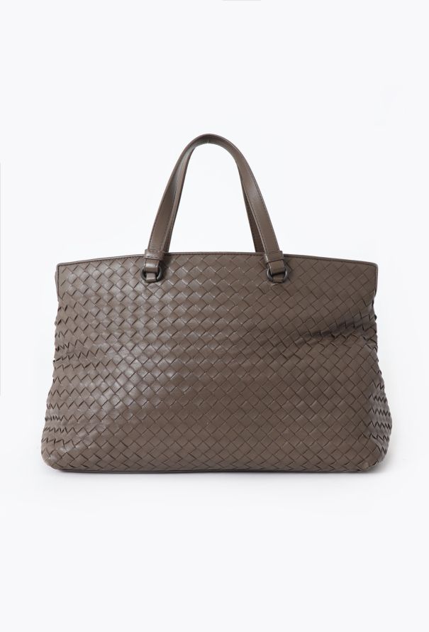 Bottega Veneta Grey Intrecciato Tote Bag - 1