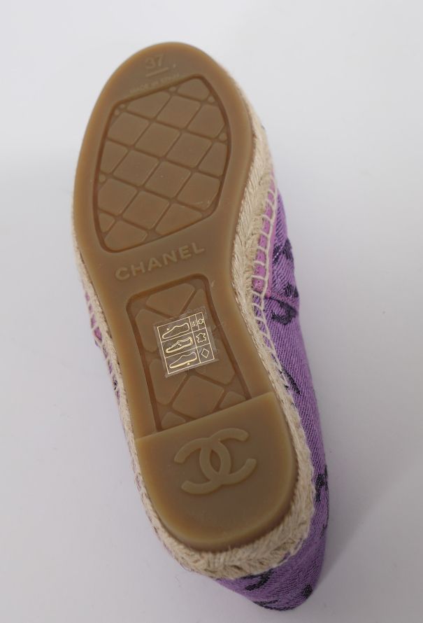 Chanel 2022 Denim Logo Espadrille Flats - 5