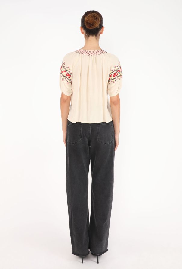 World Treasures Authentic Embroidered Peasant Blouse - 3