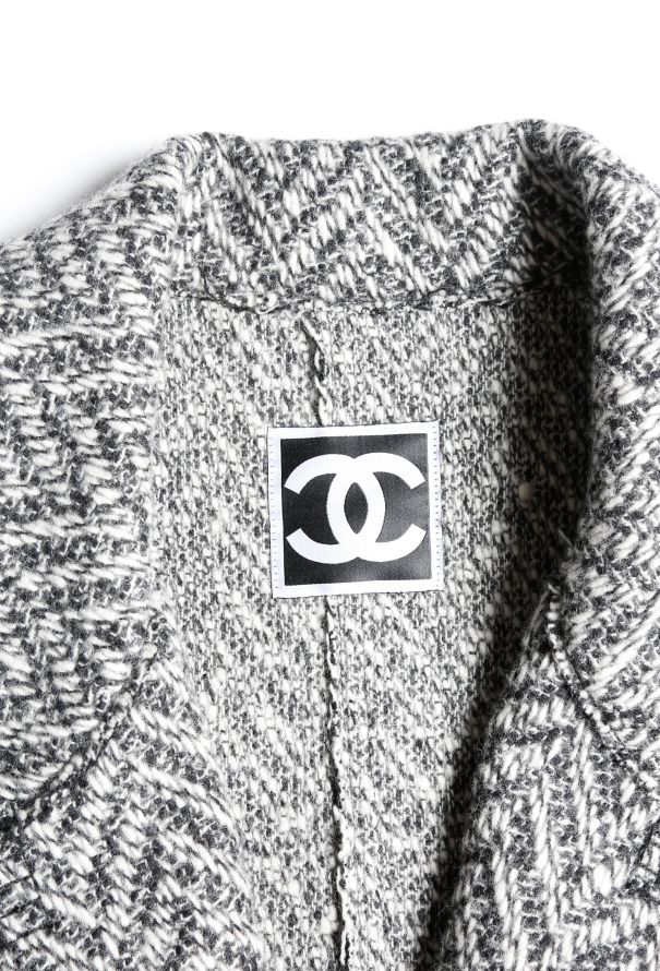 Chanel Wool Chevron 'CC' Jacket - 4 Chanel Wool Chevron 'CC' Jacket - 4