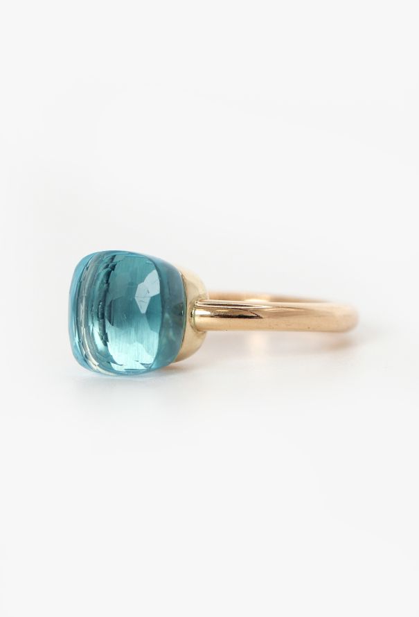 Pomellato 18k Rose Gold & Sky Blue Topaz Nudo Ring - 3 Pomellato 18k Rose Gold & Sky Blue Topaz Nudo Ring - 3