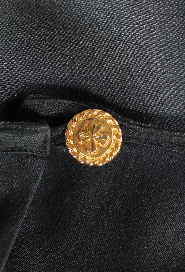 Chanel Vintage Silk Clover Button Blouse - 6