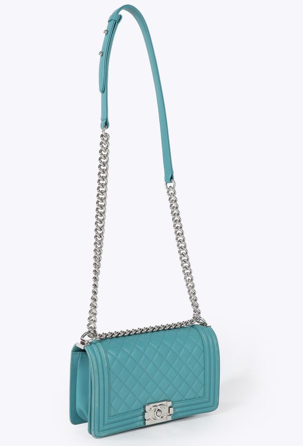 Chanel Turquoise Medium Boy Bag - 2