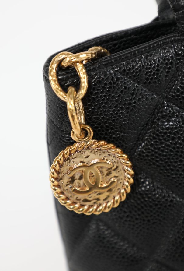 Chanel Vintage Caviar Medallion Tote Bag - 11