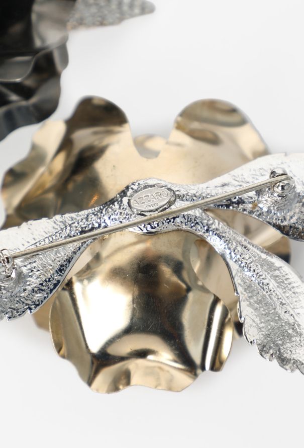 Azzaro Vintage 3-piece Strass Floral Brooches - 7