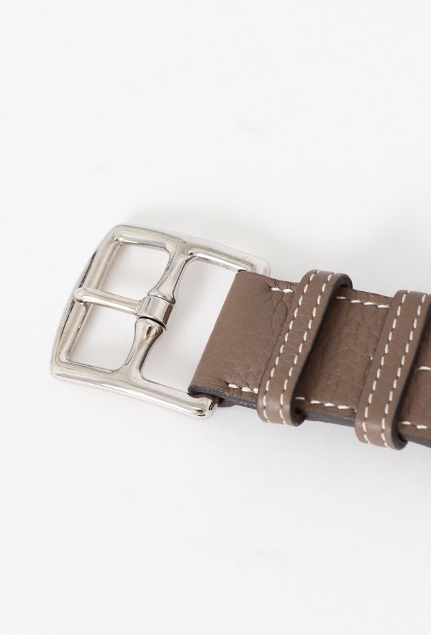Hermès Taupe Etrivière Leather Belt - 3 Hermès Taupe Etrivière Leather Belt - 3