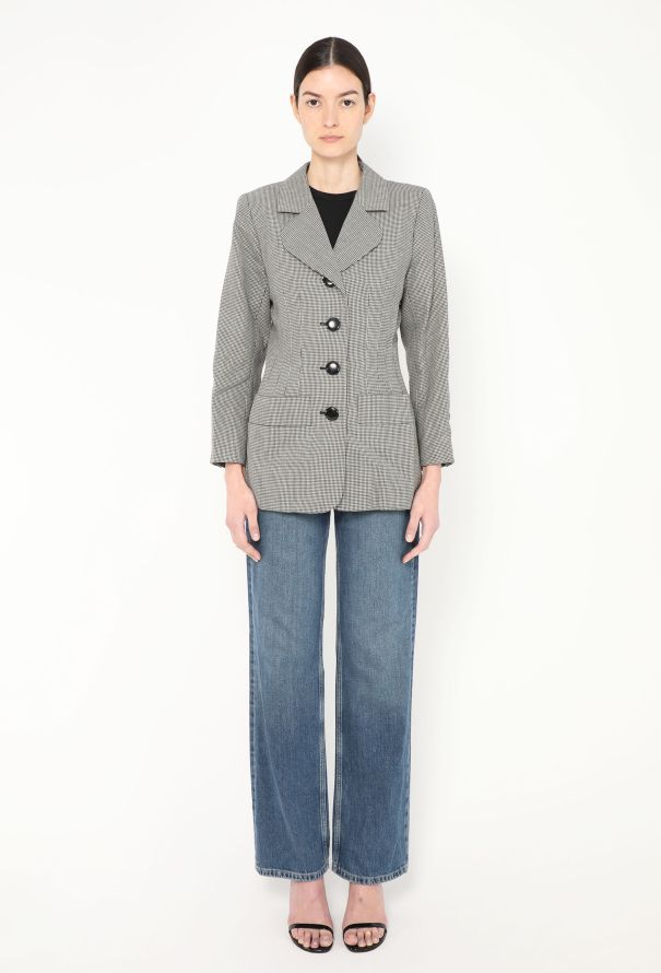 Saint Laurent 1990 Tailored Herringbone Blazer - 4 Saint Laurent 1990 Tailored Herringbone Blazer - 4