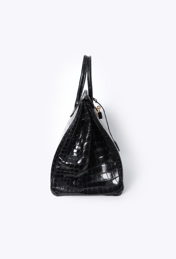 Hermès Exceptional Black Porosus Birkin 35 - 4 Hermès Exceptional Black Porosus Birkin 35 - 4