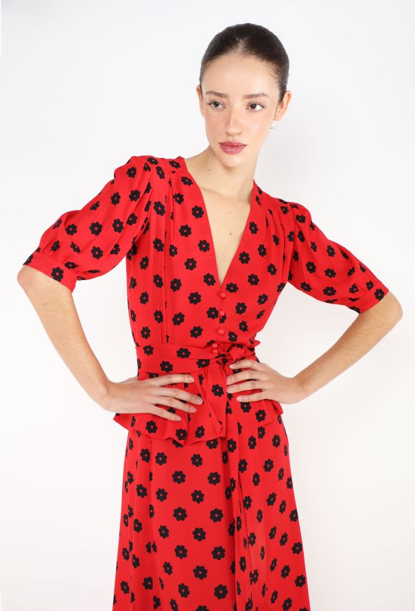 Saint Laurent RARE 1973 Floral Print Skirt Ensemble - 4