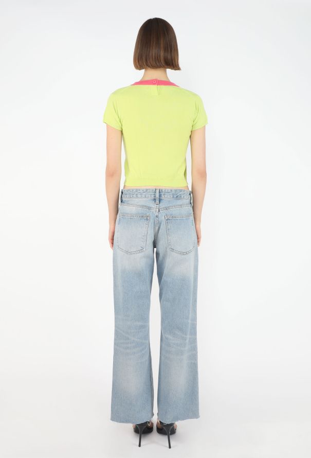 Chanel Neon Cashmere Cardigan Set, Resort 1995 - 9