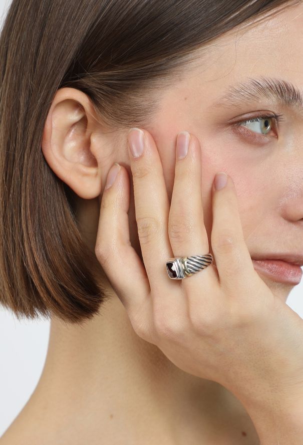 David Yurman 14K Yellow Gold & Garnet Cocktail Sterling Ring - 2