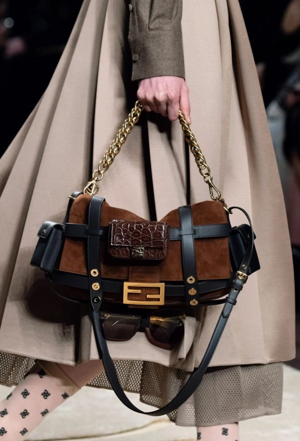 F W 2019 Suede Cage Baguette