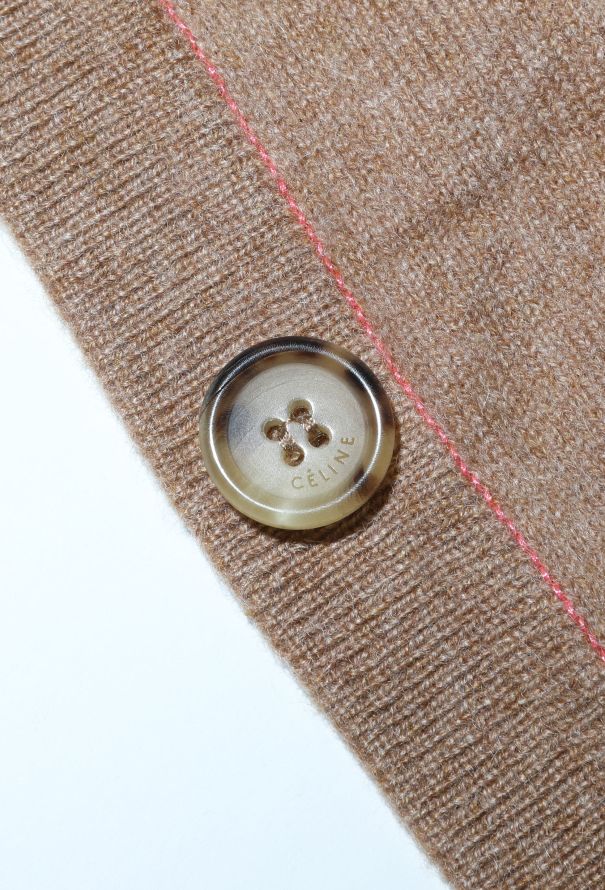 Céline Cashmere Contrast Stitch Cardigan - 7