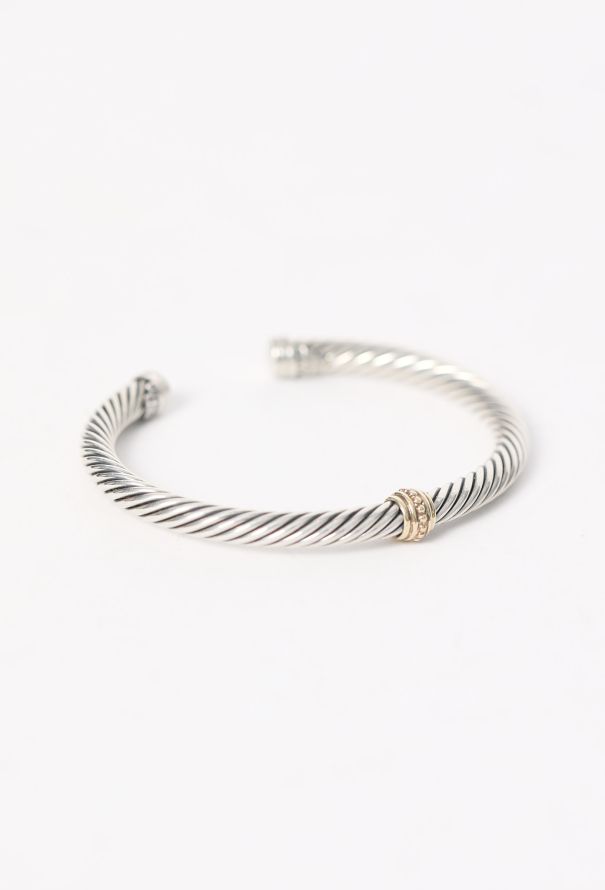 David Yurman 14K Yellow Gold & Classic Cable Sterling Bracelet - 3
