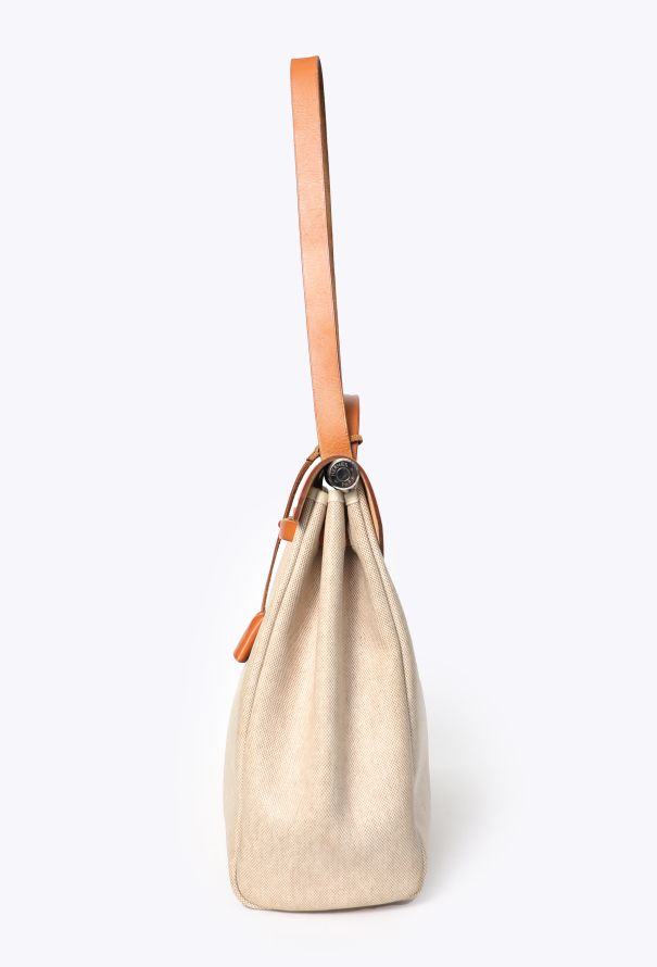 Hermès Vintage Toile & Vache Hunter 'Évolutionnaire' MM Herbag - 7