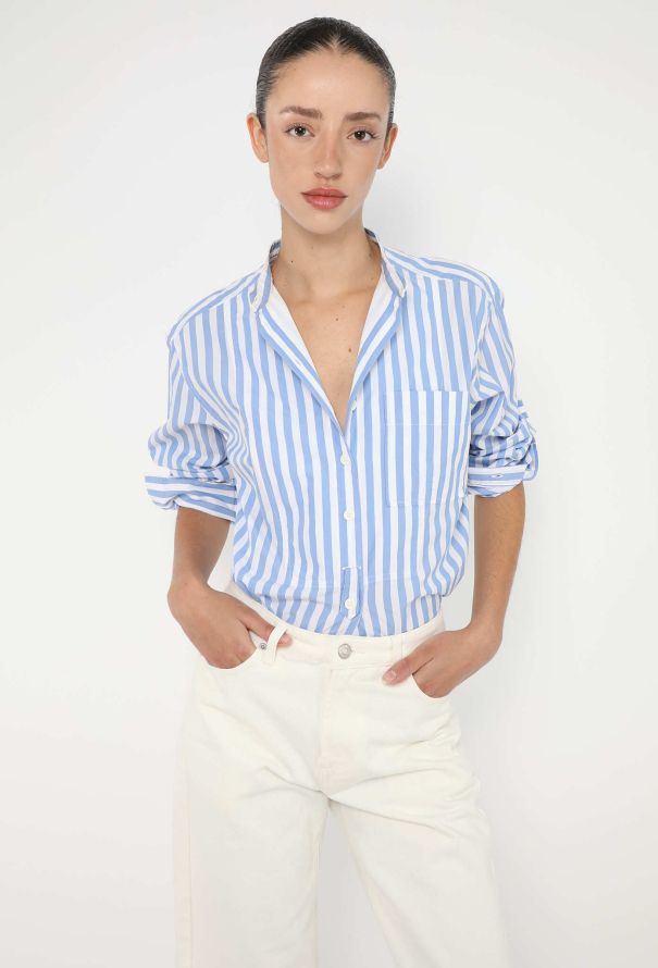 Céline Striped Cotton Bib Tunic - 1