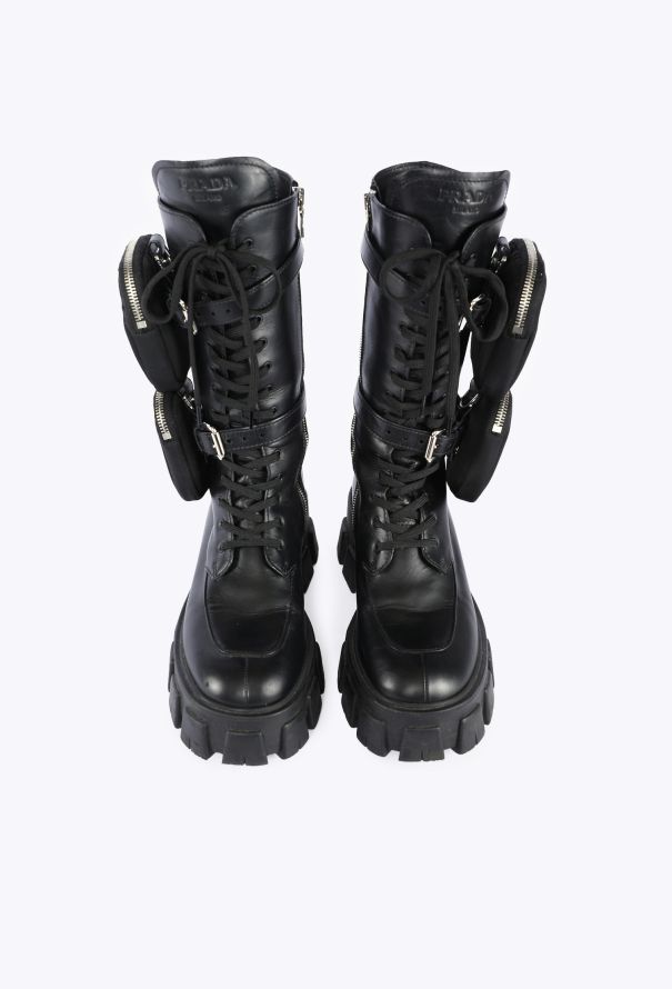 Prada Monolith Zip Pocket Combat Boots, 2022 - 2