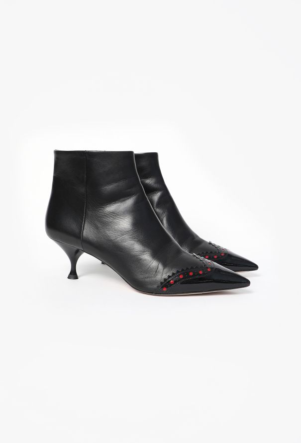 Miu Miu Brogue Patent Ankle Boots - 3 Miu Miu Brogue Patent Ankle Boots - 3