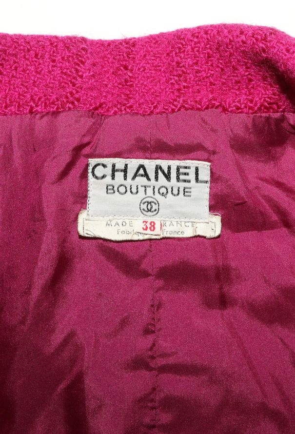 Chanel RARE '70s Fuscia Tweed Camélia Coat - 6 Chanel RARE '70s Fuscia Tweed Camélia Coat - 6