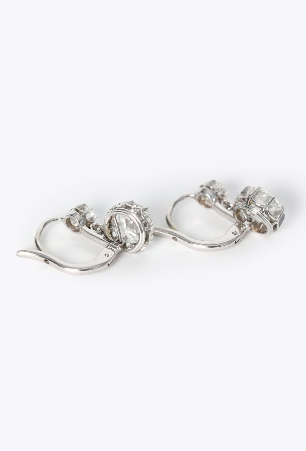 Modern Fine Jewelry Exceptional 18K White gold & Diamond  Sleeper Earrings - 5 Modern Fine Jewelry Exceptional 18K White gold & Diamond  Sleeper Earrings - 5