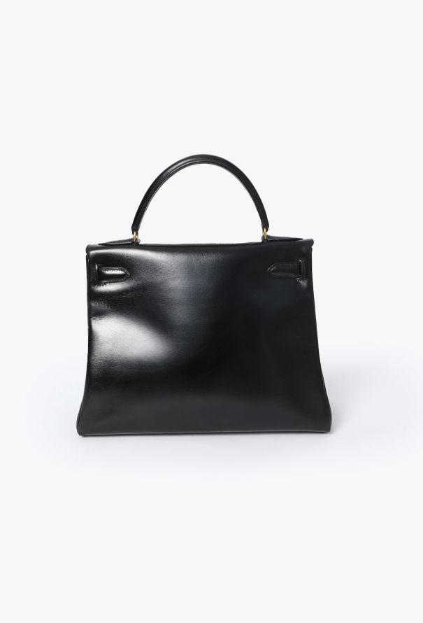 Hermès Exquisite Vintage Black Box Kelly Retourné 28 - 6