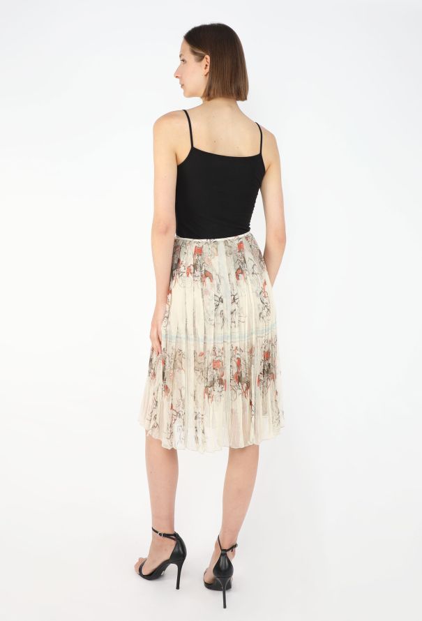 Hermès 2009 'Finish' Printed Chiffon Skirt - 4