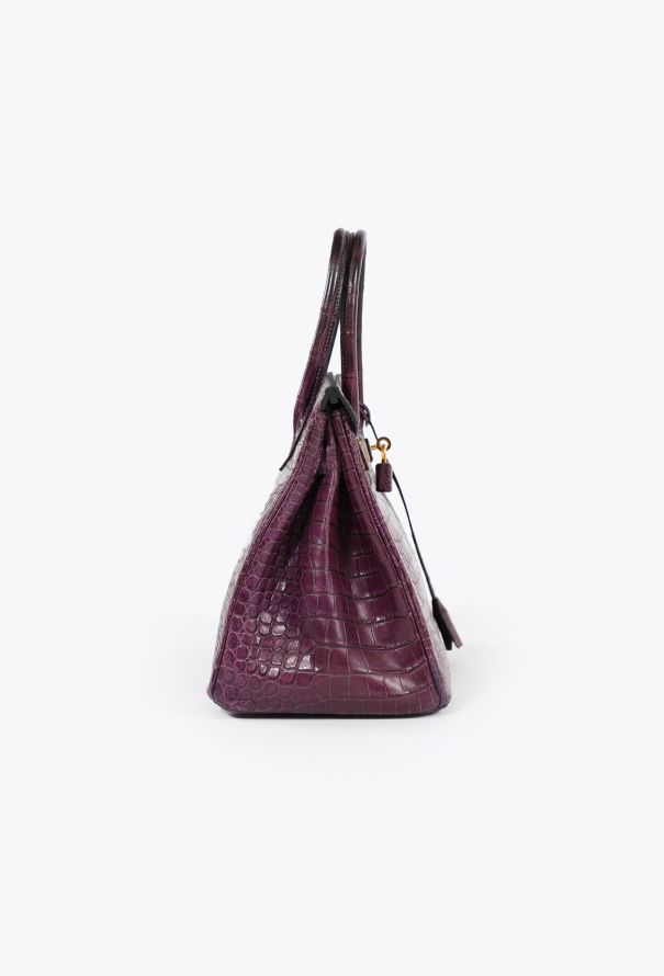 Hermès RARE Matte Améthyste Porosus Birkin 30 - 5