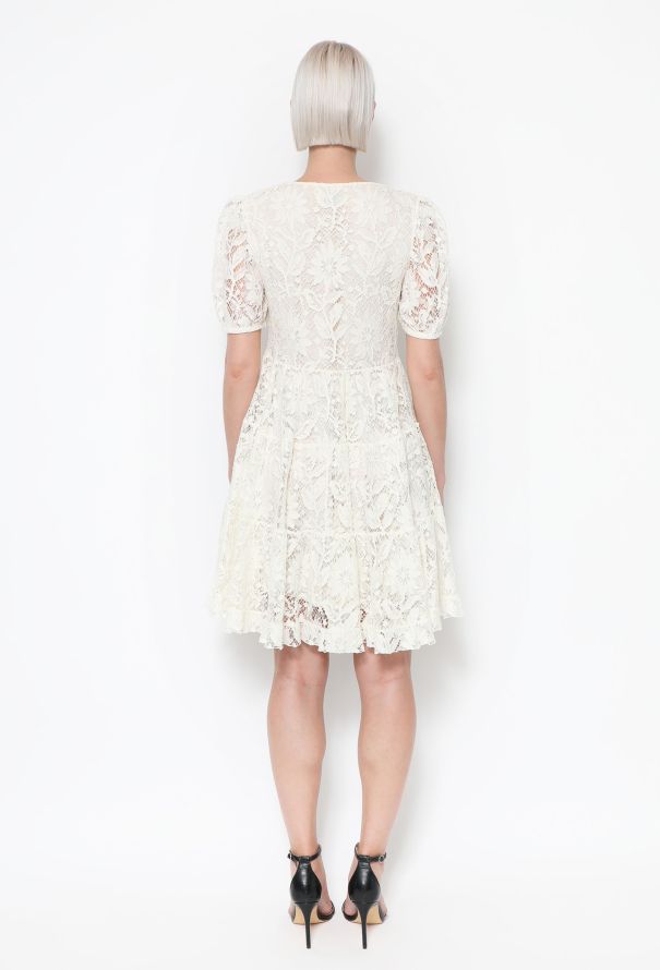 Saint Laurent S/S 2016 Ruffled Lace Dress - 4