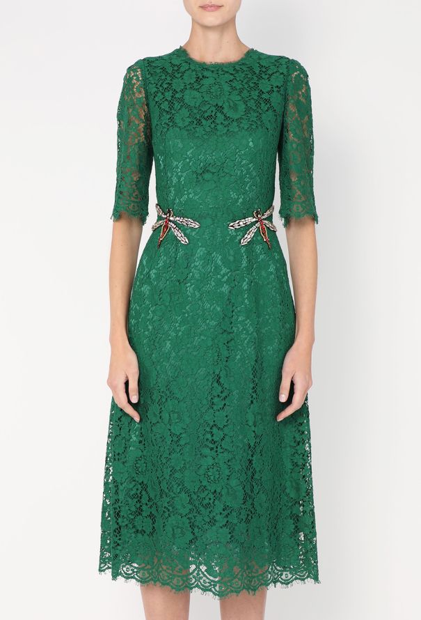 Dolce & Gabbana Dragonfly Embellished Lace Dress - 2 Dolce & Gabbana Dragonfly Embellished Lace Dress - 2