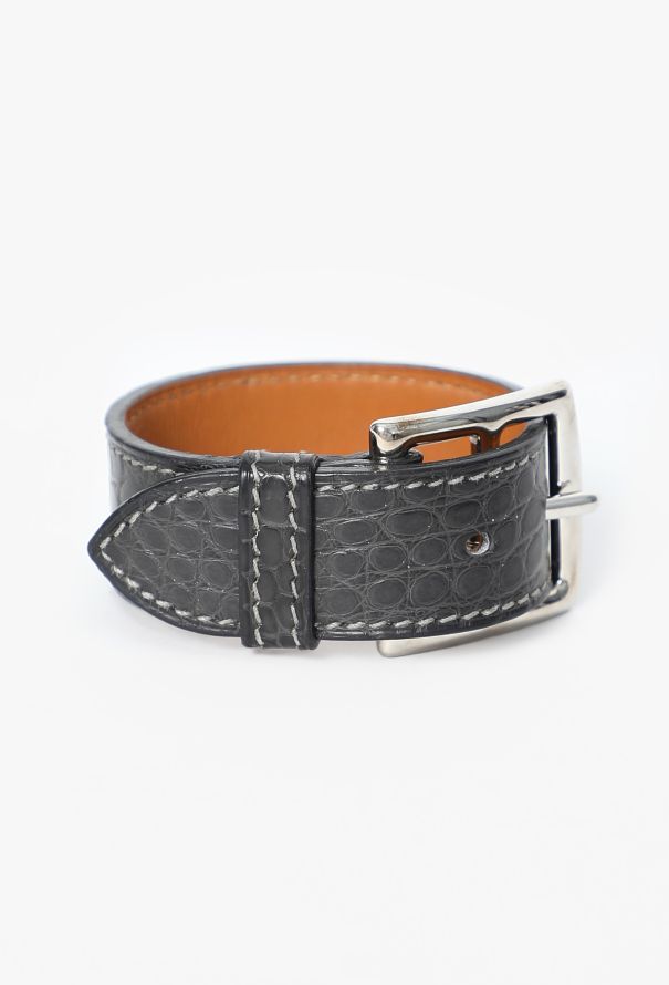 Hermès Alligator Etrivière Leather Bracelet, 2007 - 3