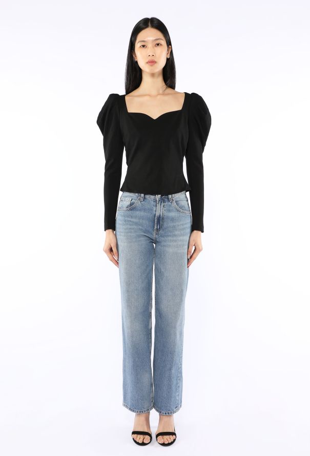 Alexander McQueen Puff-Sleeve Sweetheart Top, 2020 - 3