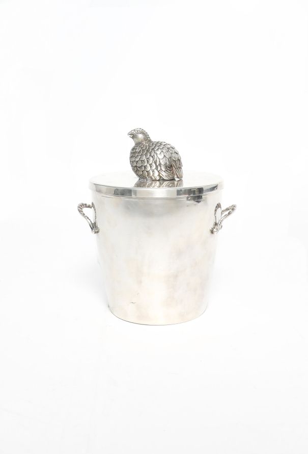 Exquisite Vintage De Uberti Silver Quail Ice Bucket - 1
