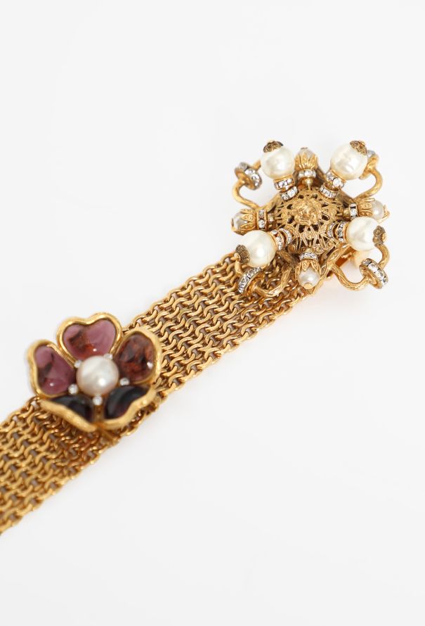 Chanel COLLECTOR S/S 1996 Gripoix Camélia Chainlink Belt - 5