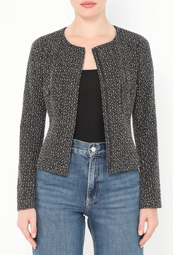 Chanel 2008 Bicolor Tweed Zip Jacket - 1