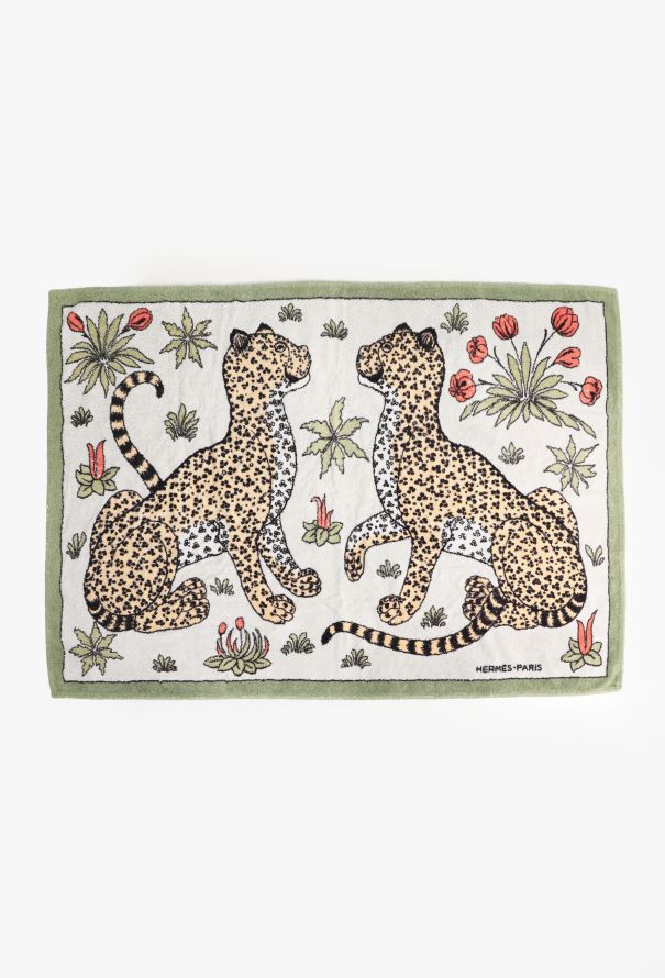 ⭐️良品⭐️ エルメス ビーチタオル Les Biches 鹿 ヴィンテージ Vintage 'Les Léopards' Beach Towel 150cm - Hermès | ReSee