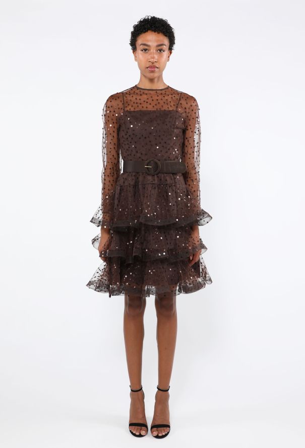 Arnold Scaasi Sequin Belted Dress, 1980s - 1