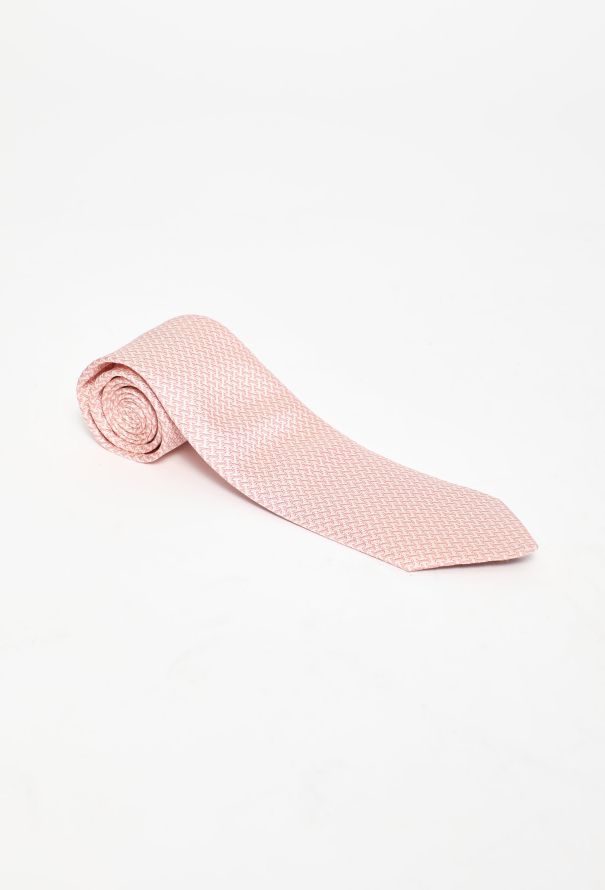 Hermès Vintage Chevron Silk Tie - 1