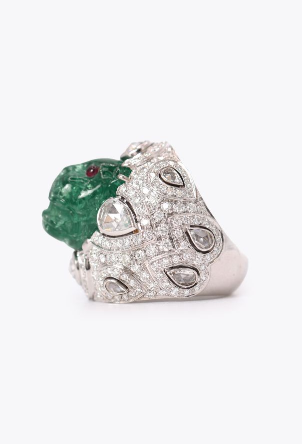 Repossi Bespoke 18k White Gold, Ruby & Emerald Feline Ring - 5 Repossi Bespoke 18k White Gold, Ruby & Emerald Feline Ring - 5