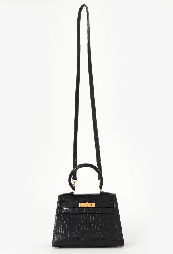 Hermès RARE '90s Mini  Kelly 20 Sellier Black Porosus - 2 Hermès RARE '90s Mini  Kelly 20 Sellier Black Porosus - 2