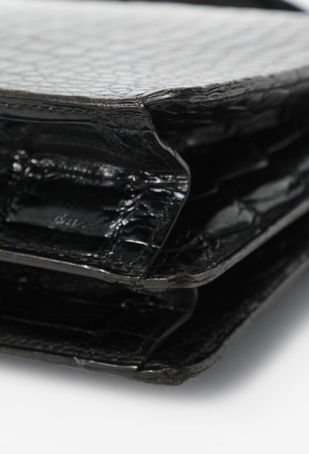 Hermès Vintage Black Porosus Palonnier Bag - 9