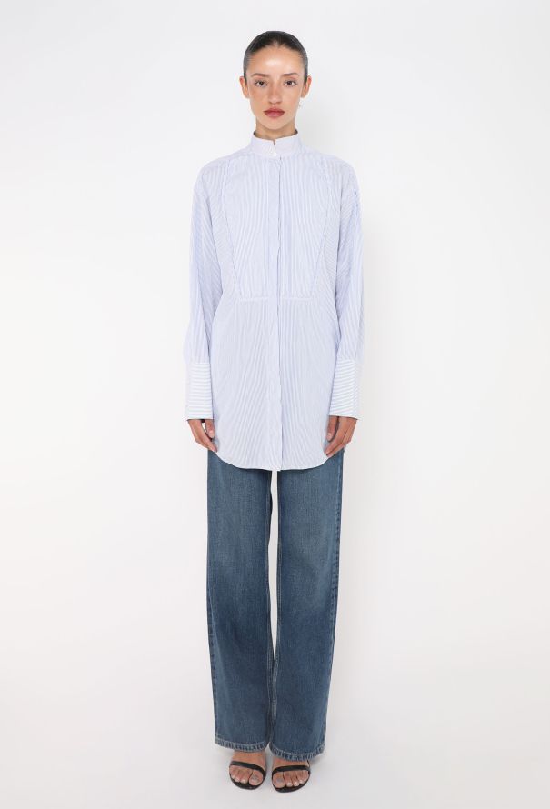 Pinstripe Bib Tunic Shirt