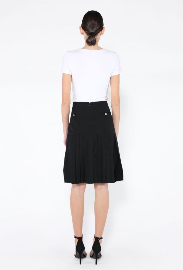 Chanel '80s Wool Pleated Skirt - 4