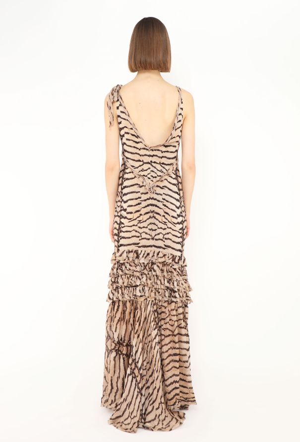 Roberto Cavalli 2004 Tiger Printed Crêpe Gown - 4