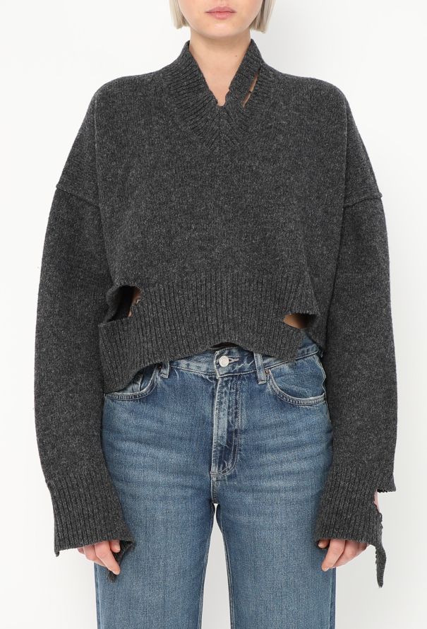 Céline 2017 Distressed Cropped Sweater - 1